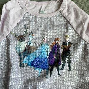 BNWT Frozen sequence girls shirt